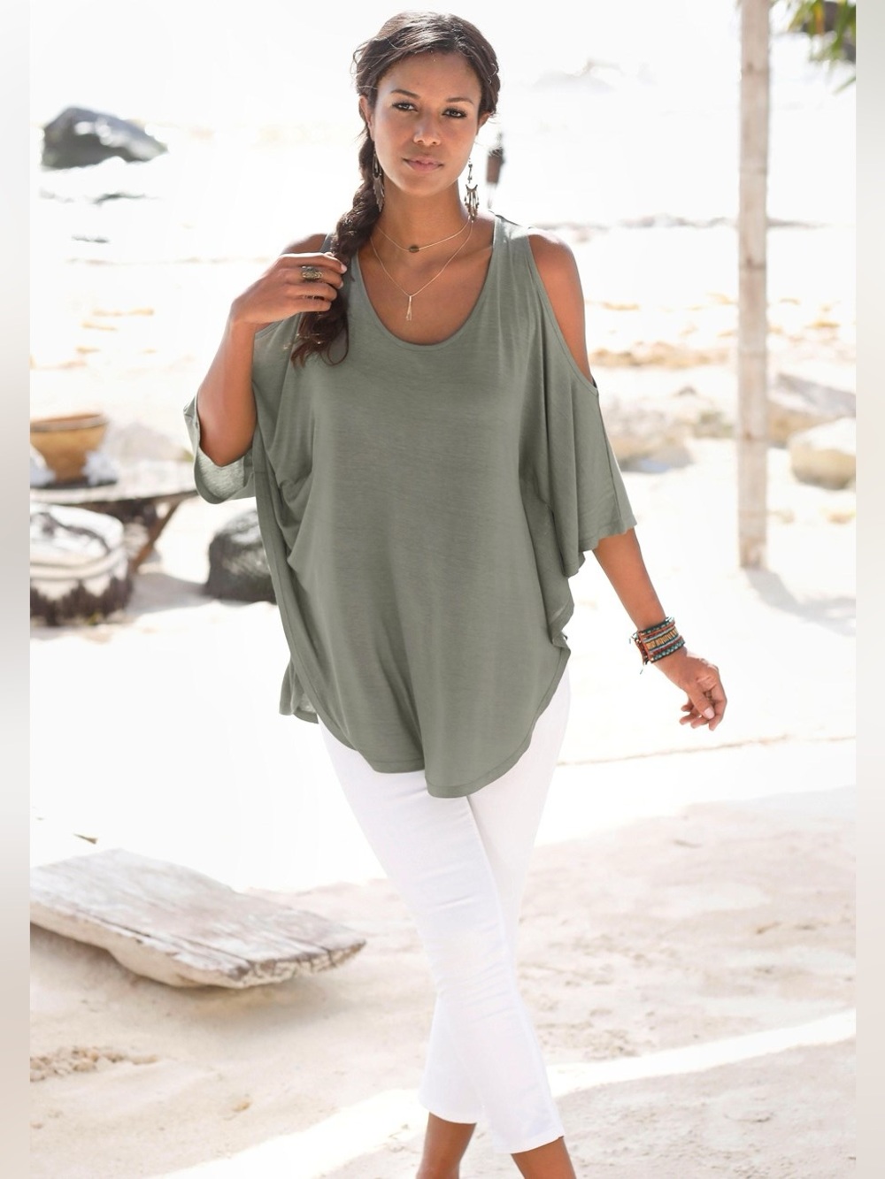 Lascana Flowy Cold Shoulder Top